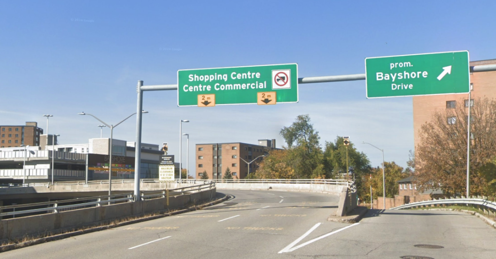Bayshore Mall entrance ramp